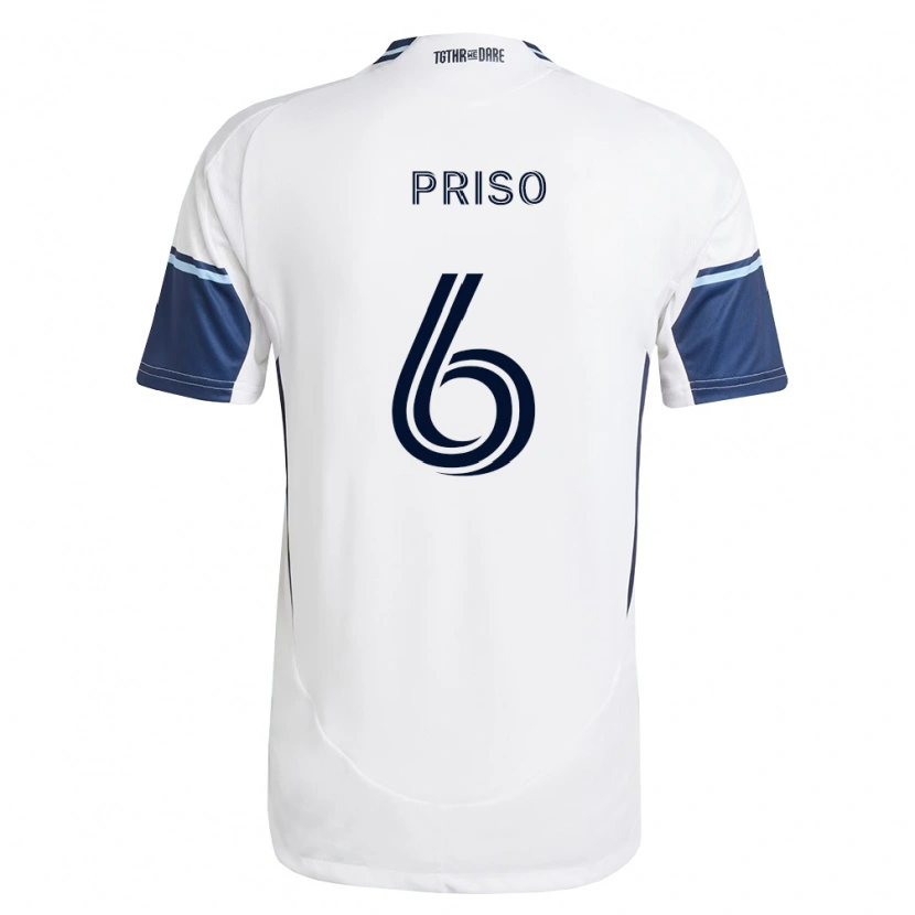 Danxen Kinderen Ralph Priso #6 Wit Koninklijk Blauw Thuisshirt Thuistenue 2026/27 T-Shirt België