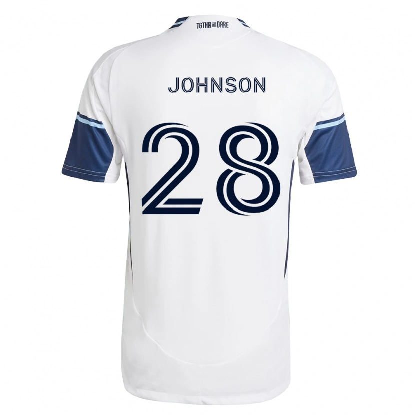 Danxen Kinderen Tate Johnson #28 Wit Koninklijk Blauw Thuisshirt Thuistenue 2026/27 T-Shirt België