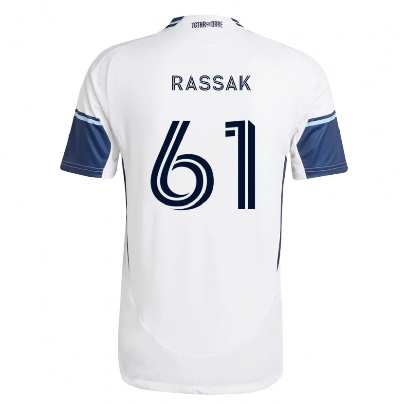 Danxen Kinderen Carson Rassak #61 Wit Koninklijk Blauw Thuisshirt Thuistenue 2026/27 T-Shirt België