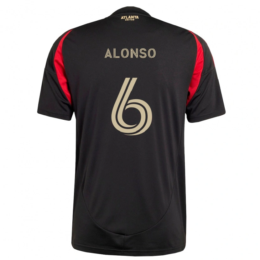 Danxen Kinderen Júnior Alonso #6 Zwart Rood Thuisshirt Thuistenue 2026/27 T-Shirt België