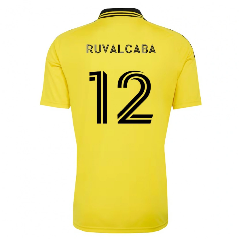Danxen Kinderen Cesar Ruvalcaba #12 Geel Zwart Thuisshirt Thuistenue 2026/27 T-Shirt België