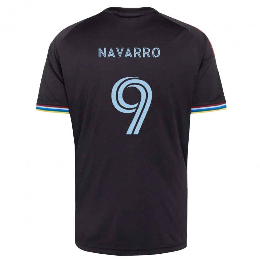 Danxen Kinderen Rafael Navarro #9 Zwart Hemelsblauw Thuisshirt Thuistenue 2026/27 T-Shirt België