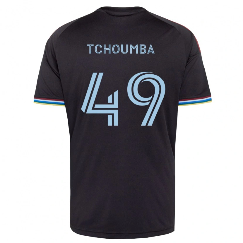 Danxen Kinderen Nathan Tchoumba #49 Zwart Hemelsblauw Thuisshirt Thuistenue 2026/27 T-Shirt België