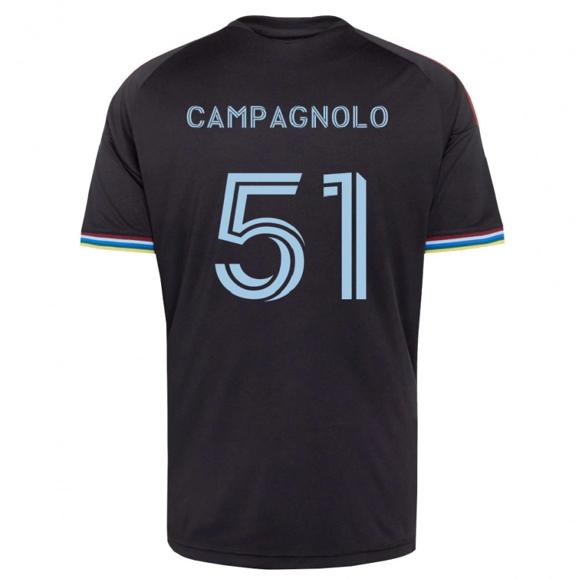 Danxen Kinderen Zackory Campagnolo #51 Zwart Hemelsblauw Thuisshirt Thuistenue 2026/27 T-Shirt België