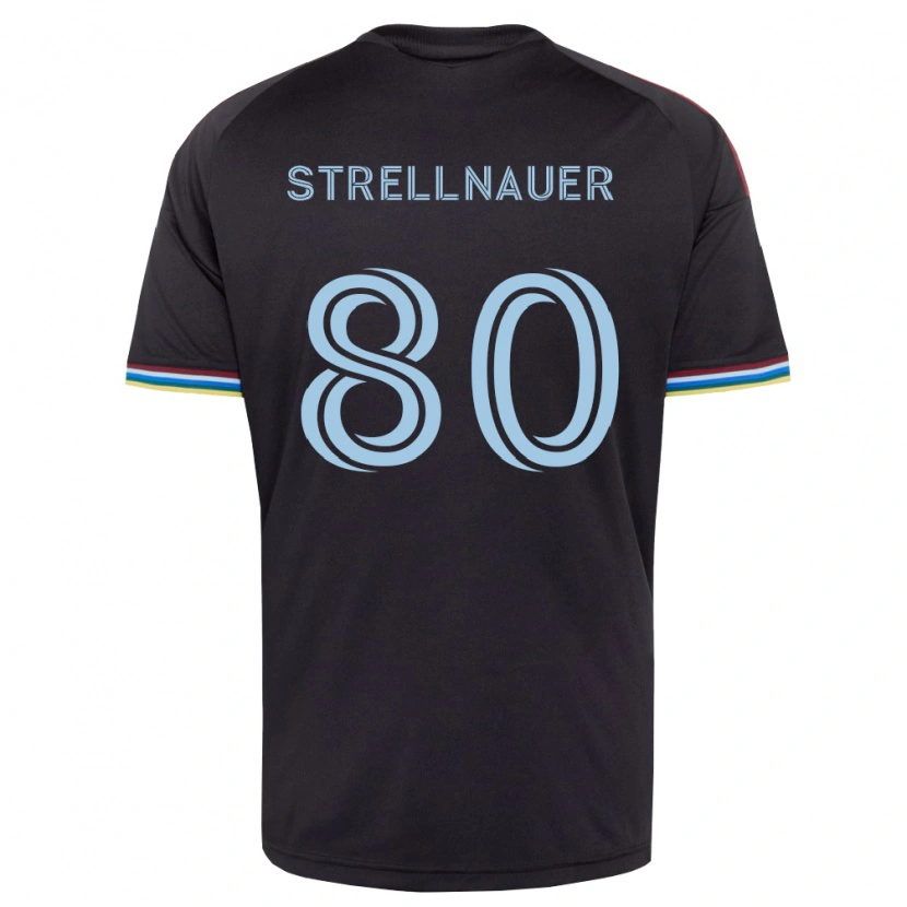 Danxen Kinderen Noah Strellnauer #80 Zwart Hemelsblauw Thuisshirt Thuistenue 2026/27 T-Shirt België