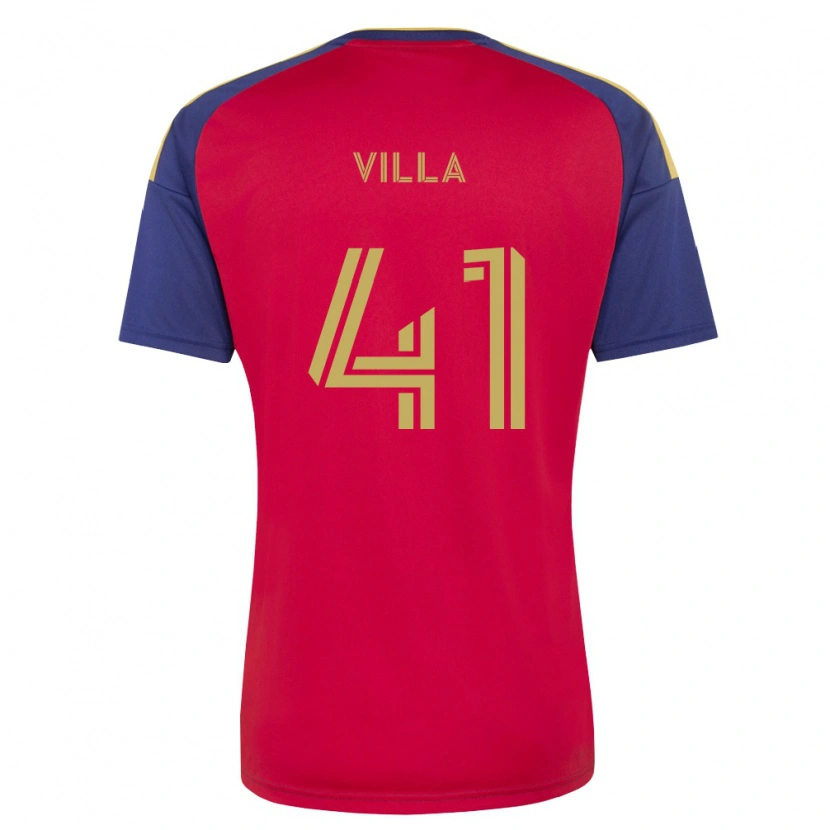 Danxen Kinderen Gio Villa #41 Koninklijk Blauw Bruin Rood Thuisshirt Thuistenue 2026/27 T-Shirt België