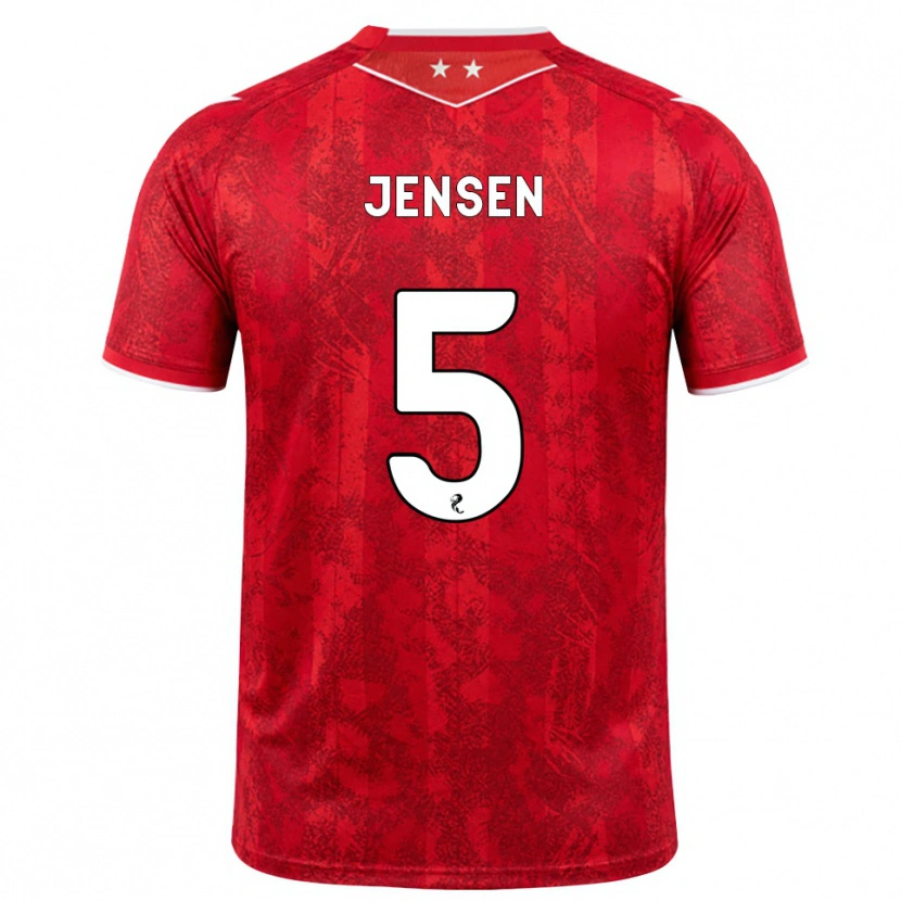 Danxen Kinderen Richard Jensen #5 Rood Wit Thuisshirt Thuistenue 2026/27 T-Shirt België