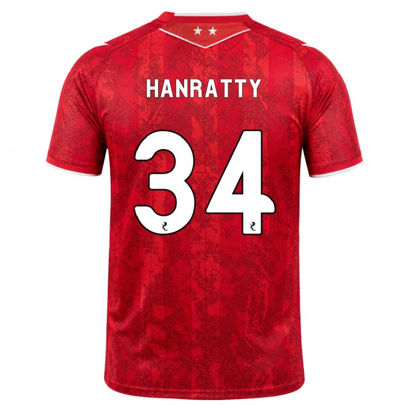 Danxen Kinderen Kevin Hanratty #34 Rood Wit Thuisshirt Thuistenue 2026/27 T-Shirt België