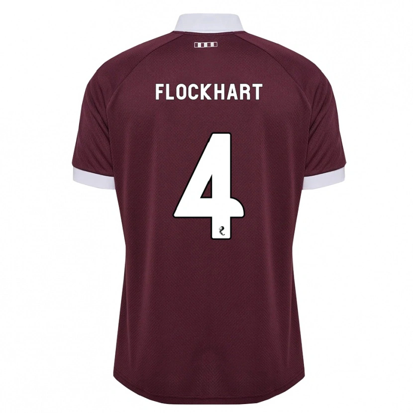 Danxen Kinderen Robbie Flockhart #4 Bordeauxrood Wit Thuisshirt Thuistenue 2026/27 T-Shirt België