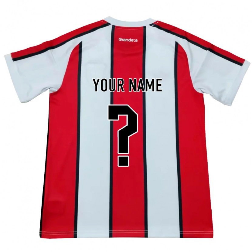 Danxen Kinderen Uw Naam #0 Wit Rood Zwart Uitshirt Uittenue 2026/27 T-Shirt België