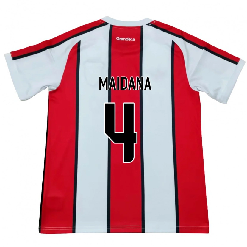 Danxen Kinderen Jonatan Maidana #4 Wit Rood Zwart Uitshirt Uittenue 2026/27 T-Shirt België
