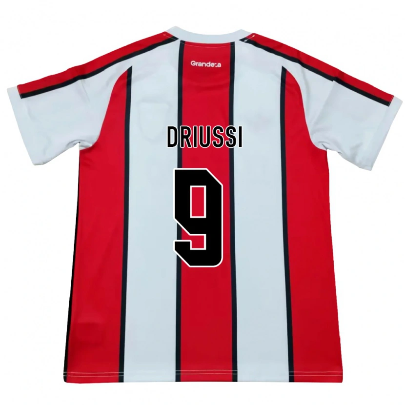Danxen Kinderen Sebastián Driussi #9 Wit Rood Zwart Uitshirt Uittenue 2026/27 T-Shirt België
