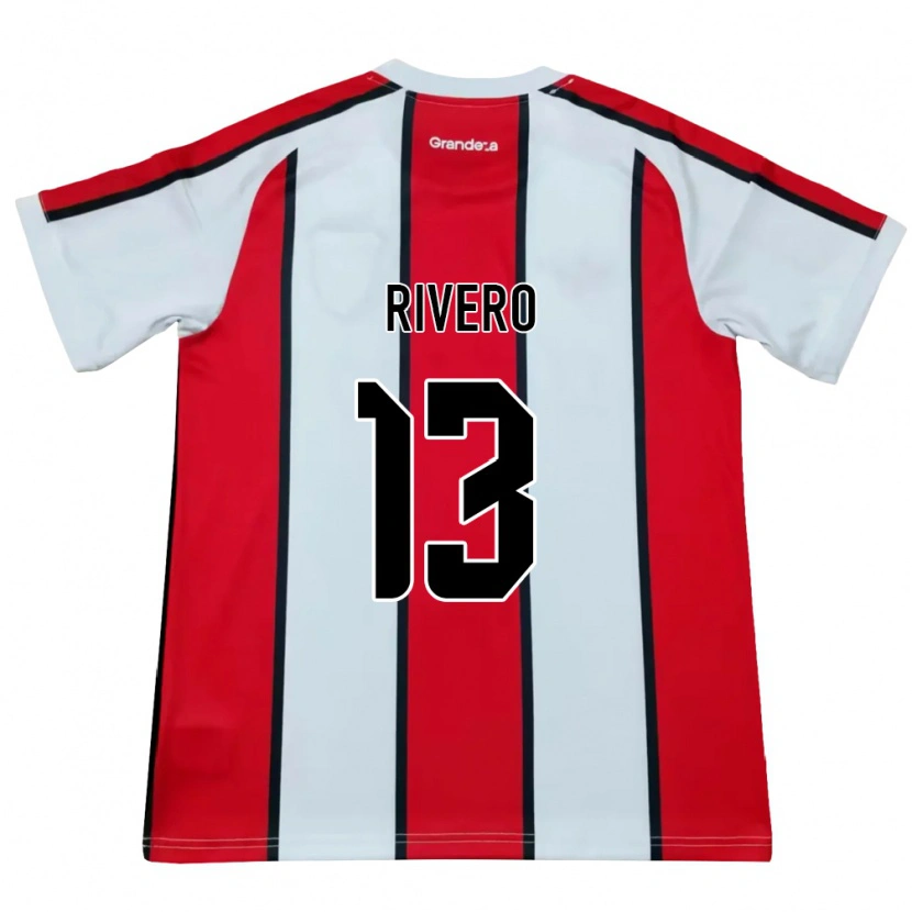 Danxen Kinderen Lautaro Rivero #13 Wit Rood Zwart Uitshirt Uittenue 2026/27 T-Shirt België