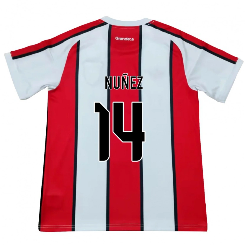 Danxen Kinderen Elias Nuñez #14 Wit Rood Zwart Uitshirt Uittenue 2026/27 T-Shirt België