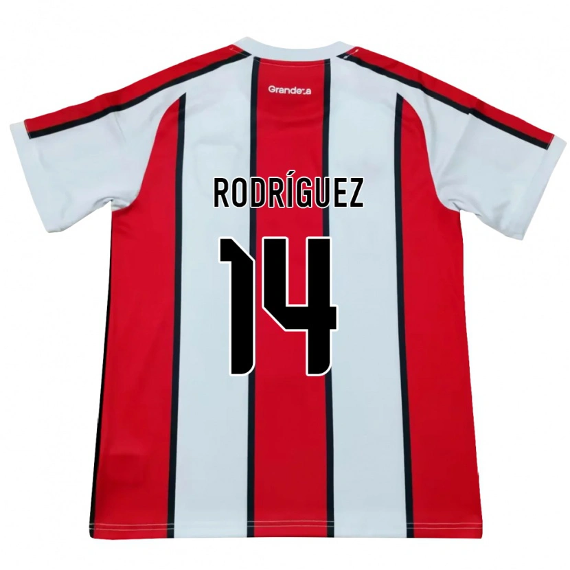 Danxen Kinderen Benjamín Rodríguez #14 Wit Rood Zwart Uitshirt Uittenue 2026/27 T-Shirt België