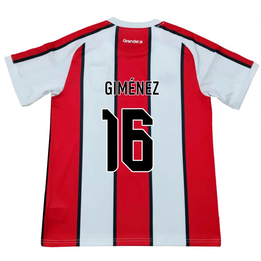 Danxen Kinderen Bautista Giménez #16 Wit Rood Zwart Uitshirt Uittenue 2026/27 T-Shirt België