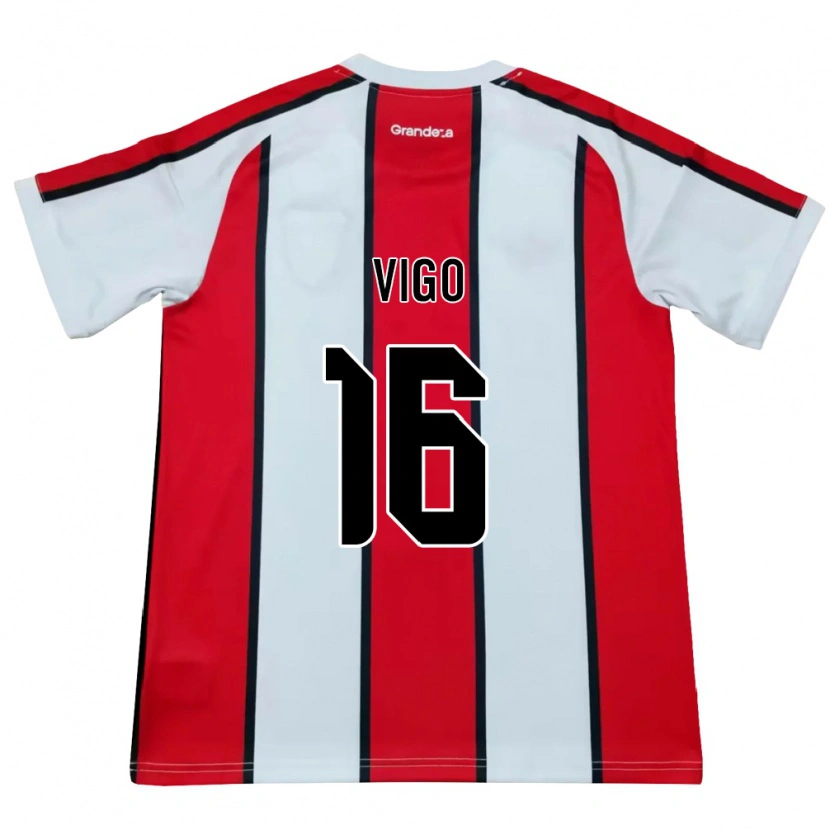 Danxen Kinderen Alex Vigo #16 Wit Rood Zwart Uitshirt Uittenue 2026/27 T-Shirt België