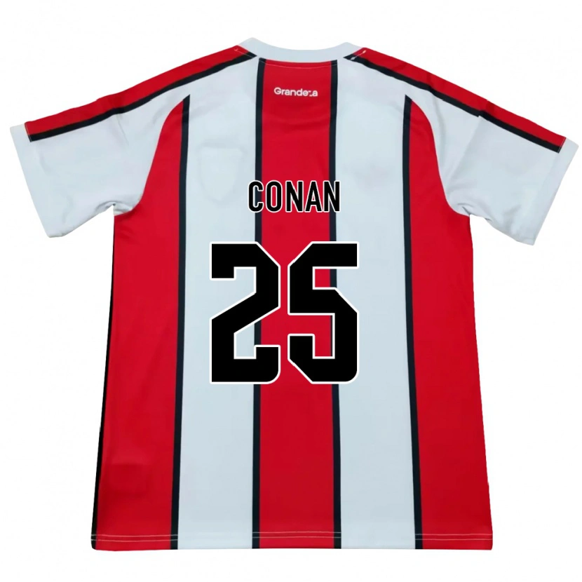 Danxen Kinderen Conan Ledesma #25 Wit Rood Zwart Uitshirt Uittenue 2026/27 T-Shirt België