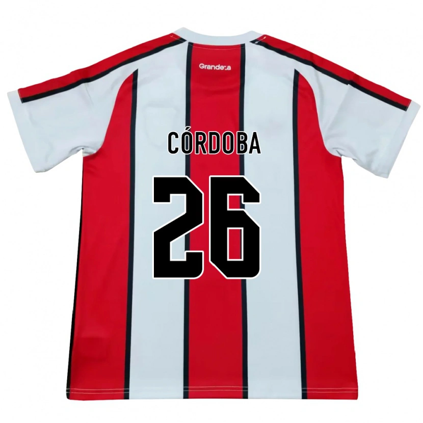 Danxen Kinderen Sol Córdoba #26 Wit Rood Zwart Uitshirt Uittenue 2026/27 T-Shirt België