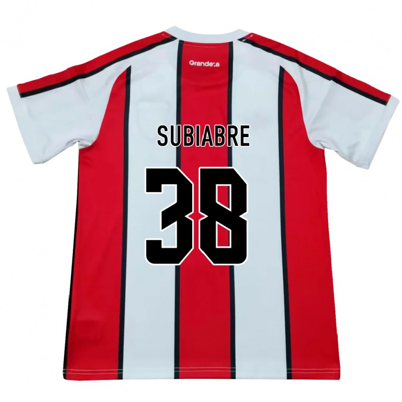 Danxen Kinderen Ian Subiabre #38 Wit Rood Zwart Uitshirt Uittenue 2026/27 T-Shirt België