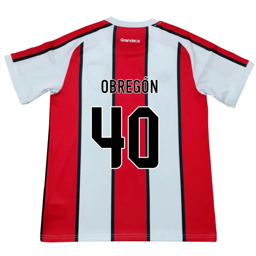 Danxen Kinderen Agustín Obregón #40 Wit Rood Zwart Uitshirt Uittenue 2026/27 T-Shirt België