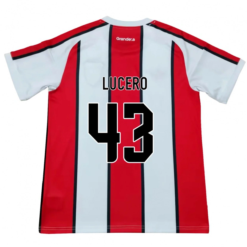 Danxen Kinderen Valentín Lucero #43 Wit Rood Zwart Uitshirt Uittenue 2026/27 T-Shirt België