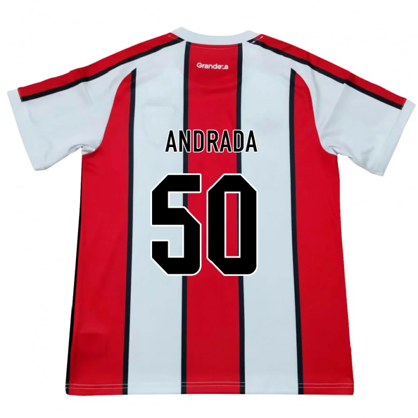 Danxen Kinderen Tobías Andrada #50 Wit Rood Zwart Uitshirt Uittenue 2026/27 T-Shirt België