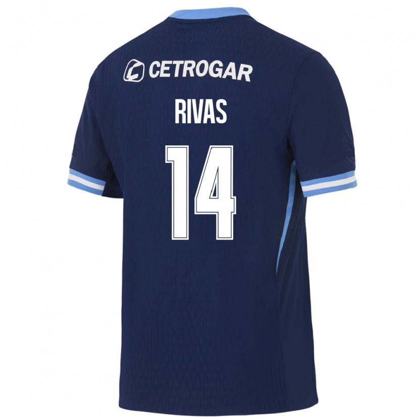 Danxen Kinderen Lautaro Rivas #14 Koninklijk Blauw Lichtblauw Wit Uitshirt Uittenue 2026/27 T-Shirt België