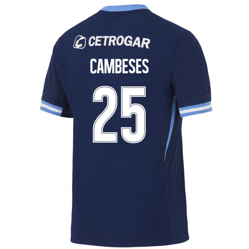 Danxen Kinderen Facundo Cambeses #25 Koninklijk Blauw Lichtblauw Wit Uitshirt Uittenue 2026/27 T-Shirt België