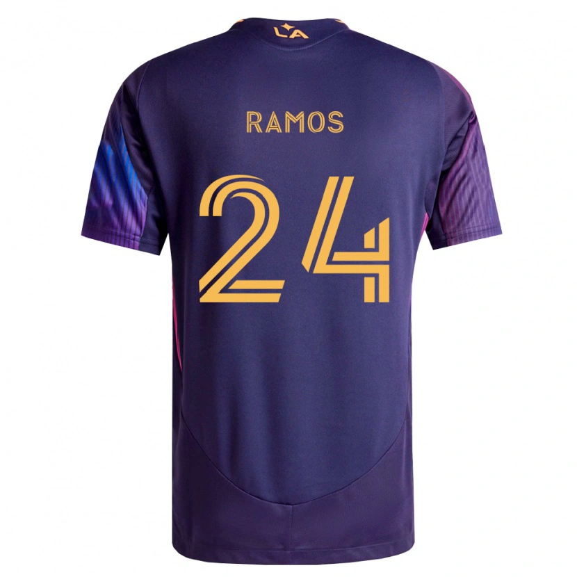Danxen Kinderen Rubén Ramos #24 Diep Paars Geel Uitshirt Uittenue 2026/27 T-Shirt België