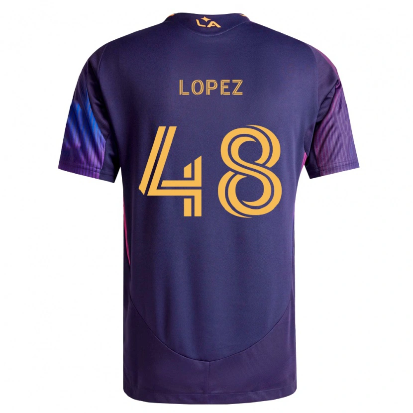 Danxen Kinderen Diego López #48 Diep Paars Geel Uitshirt Uittenue 2026/27 T-Shirt België