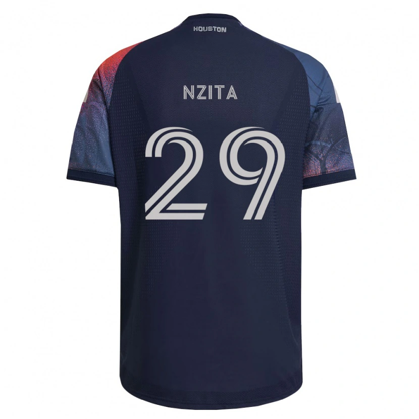 Danxen Kinderen Sebastiao Nzita #29 Diep Blauw Wit Oranje Uitshirt Uittenue 2026/27 T-Shirt België