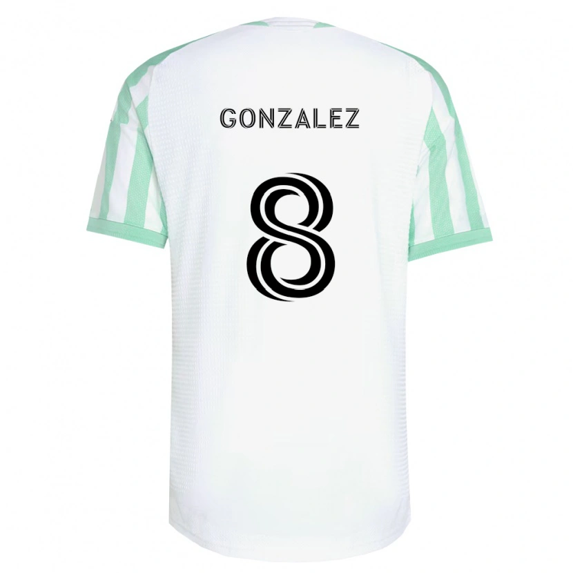 Danxen Kinderen Adrián González #8 Lichtgroen Zwart Wit Uitshirt Uittenue 2026/27 T-Shirt België