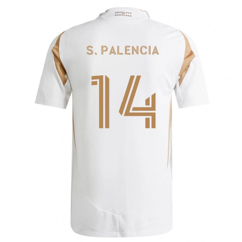 Danxen Kinderen Sergi Palencia #14 Wit Bruin Uitshirt Uittenue 2026/27 T-Shirt België