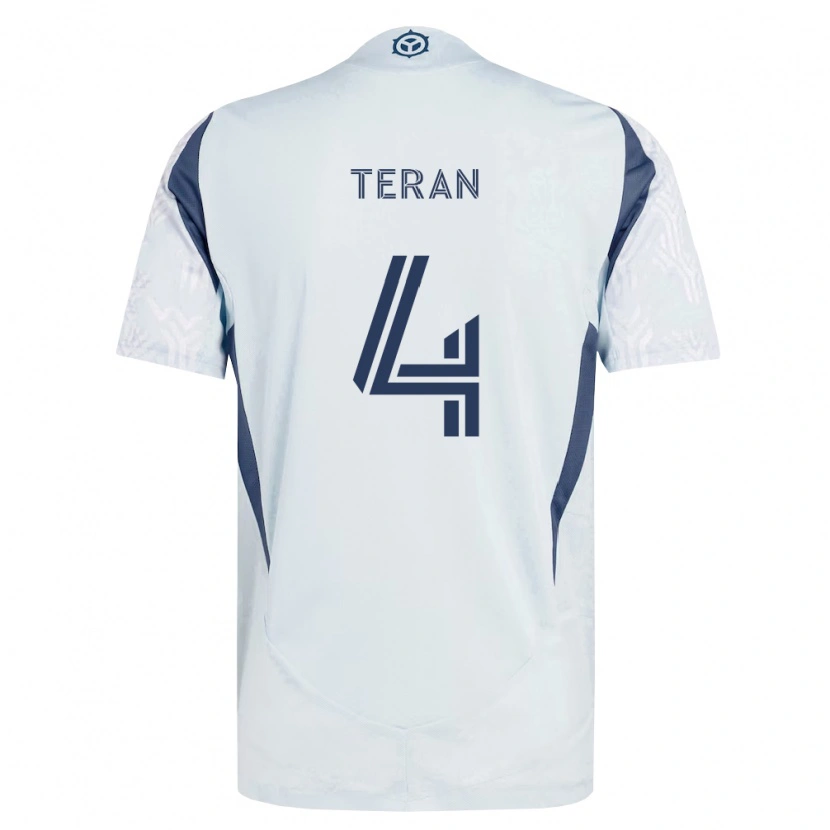 Danxen Kinderen Carlos Terán #4 Blauw Grijs Wit Uitshirt Uittenue 2026/27 T-Shirt België