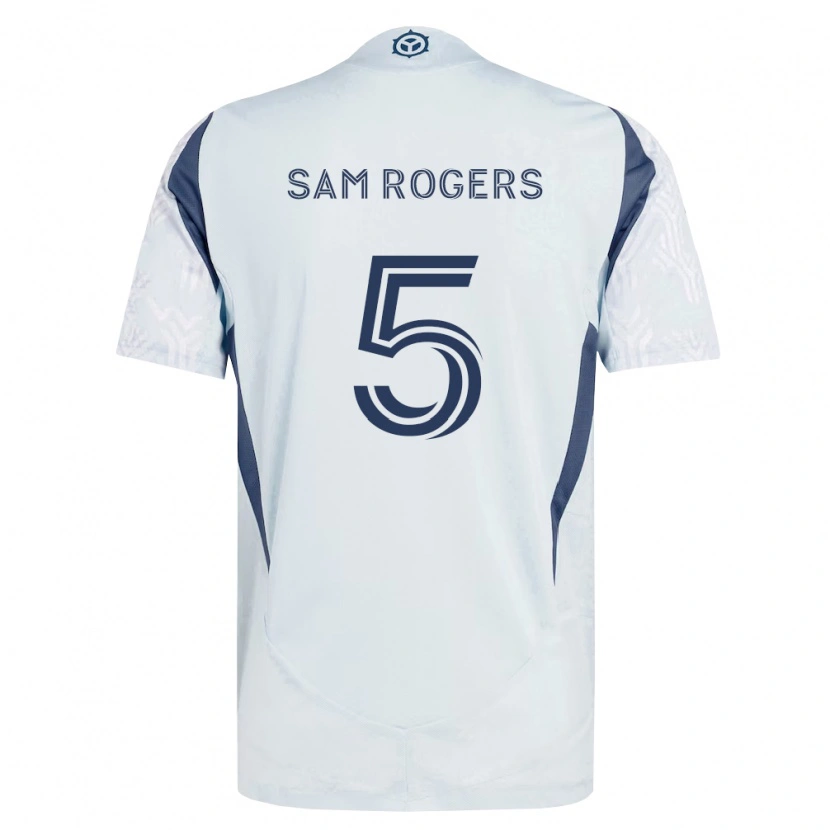Danxen Kinderen Sam Rogers #5 Blauw Grijs Wit Uitshirt Uittenue 2026/27 T-Shirt België