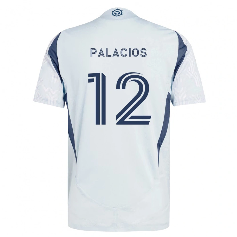 Danxen Kinderen Denzel Palacios #12 Blauw Grijs Wit Uitshirt Uittenue 2026/27 T-Shirt België
