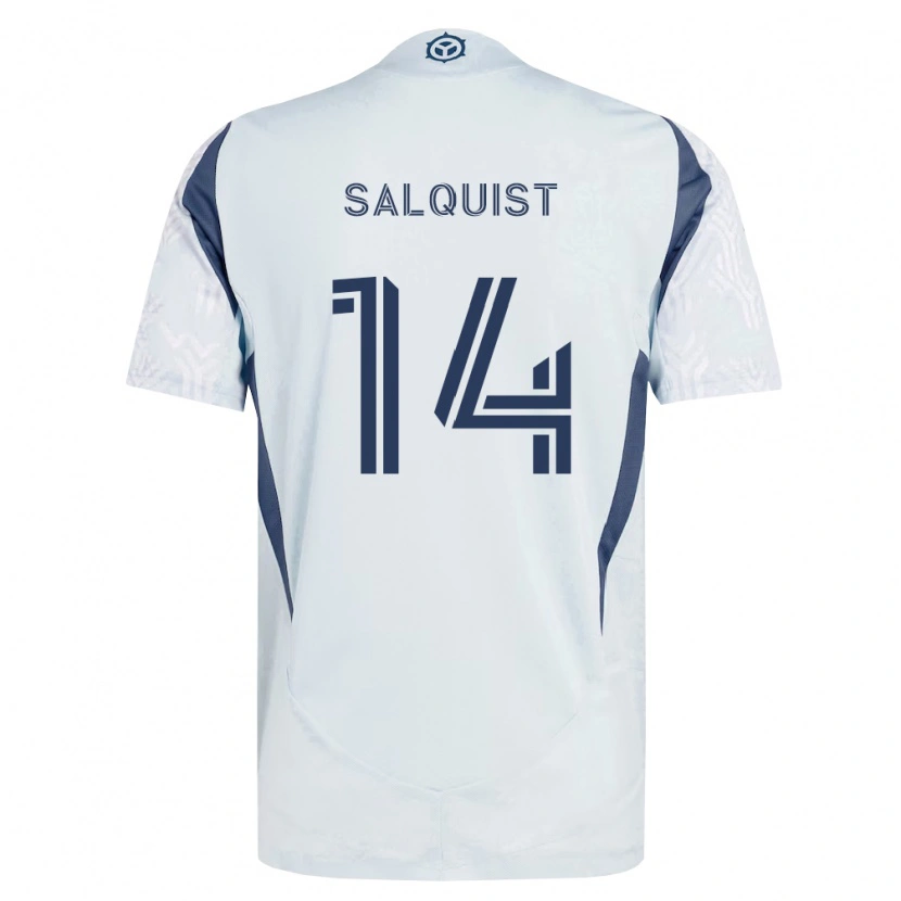 Danxen Kinderen Tobias Salquist #14 Blauw Grijs Wit Uitshirt Uittenue 2026/27 T-Shirt België