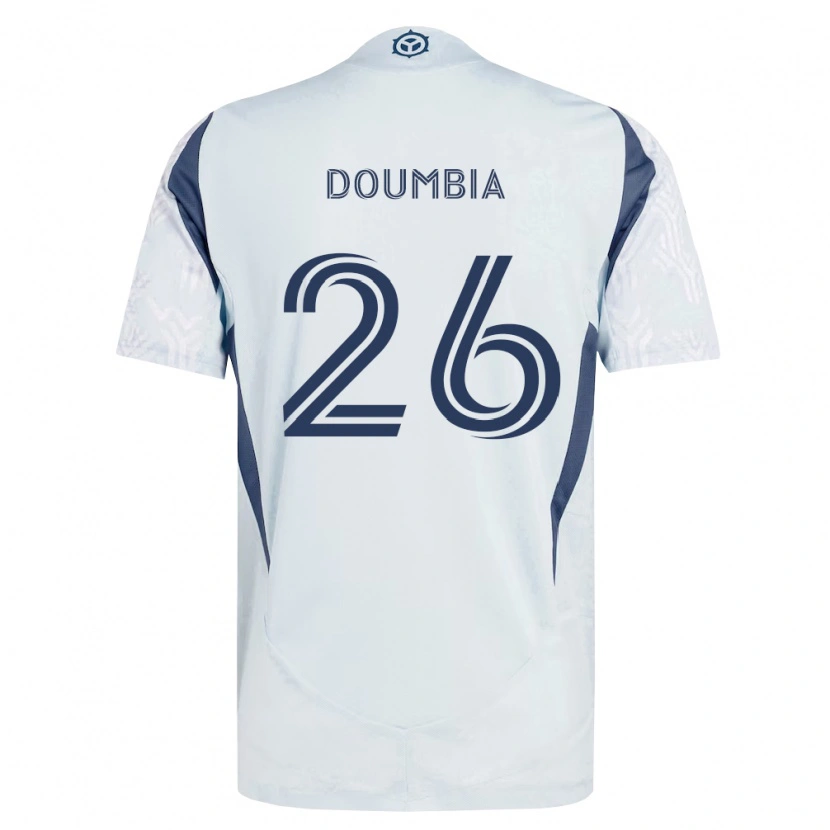 Danxen Kinderen Ousmane Doumbia #26 Blauw Grijs Wit Uitshirt Uittenue 2026/27 T-Shirt België