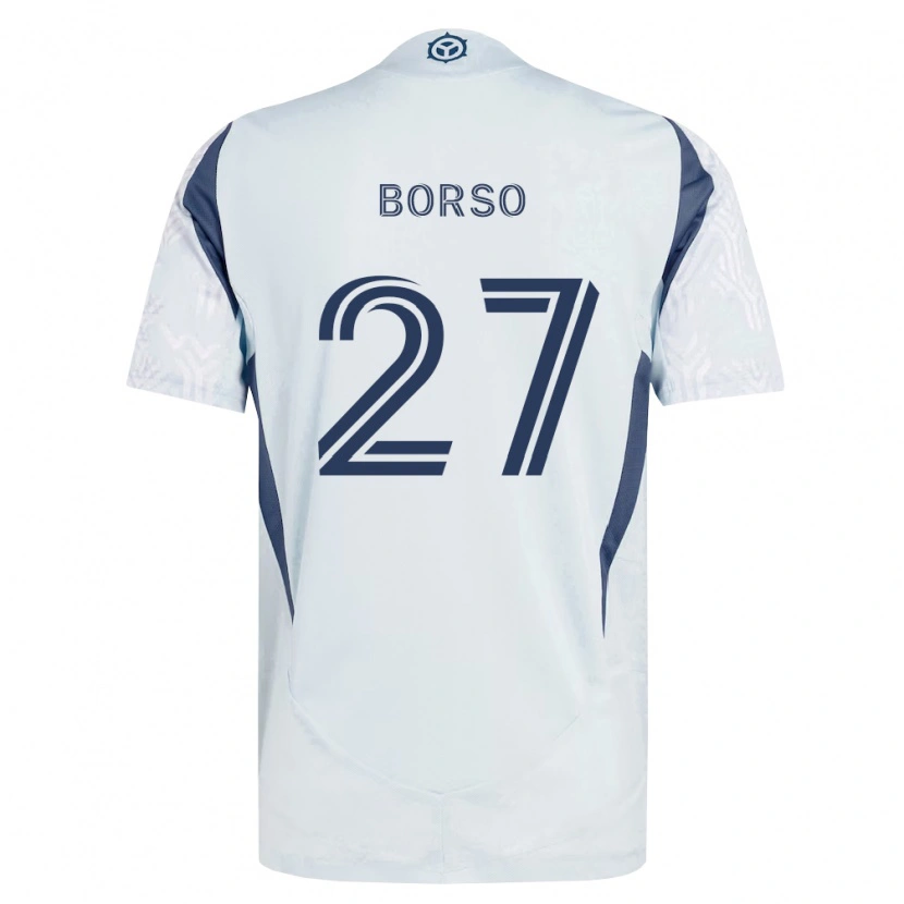 Danxen Kinderen Dylan Borso #27 Blauw Grijs Wit Uitshirt Uittenue 2026/27 T-Shirt België