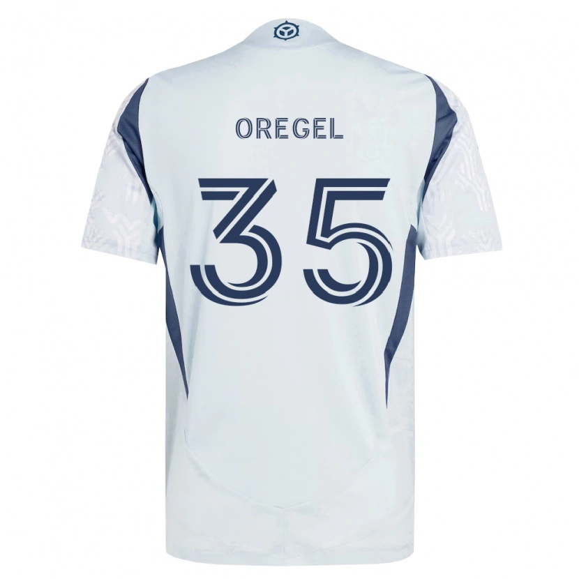 Danxen Kinderen Sergio Oregel #35 Blauw Grijs Wit Uitshirt Uittenue 2026/27 T-Shirt België