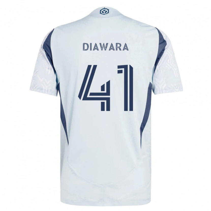 Danxen Kinderen Tidiane Diawara #41 Blauw Grijs Wit Uitshirt Uittenue 2026/27 T-Shirt België
