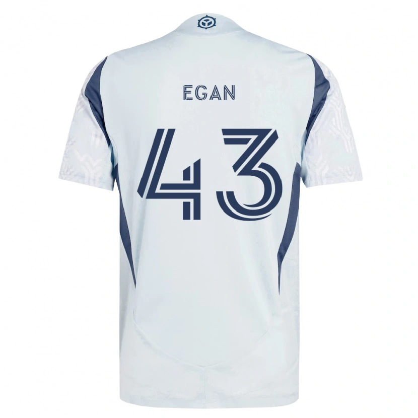 Danxen Kinderen Noah Egan #43 Blauw Grijs Wit Uitshirt Uittenue 2026/27 T-Shirt België