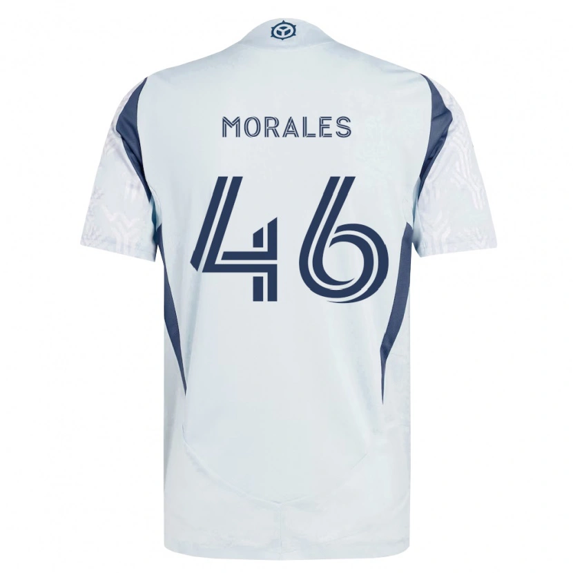 Danxen Kinderen Christopher Morales #46 Blauw Grijs Wit Uitshirt Uittenue 2026/27 T-Shirt België