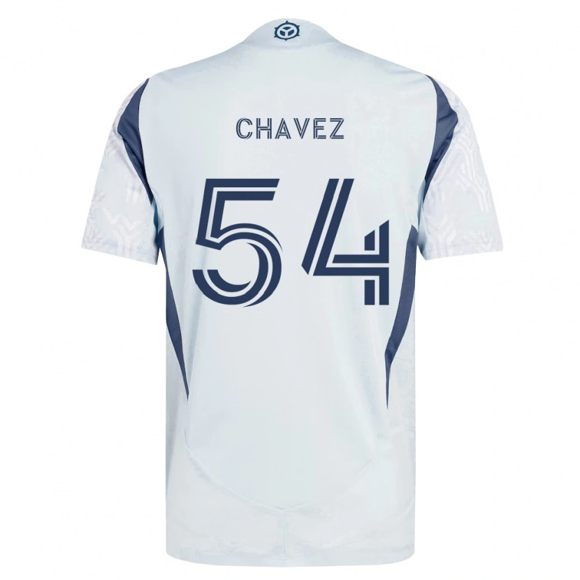 Danxen Kinderen Emiliano Chavez #54 Blauw Grijs Wit Uitshirt Uittenue 2026/27 T-Shirt België