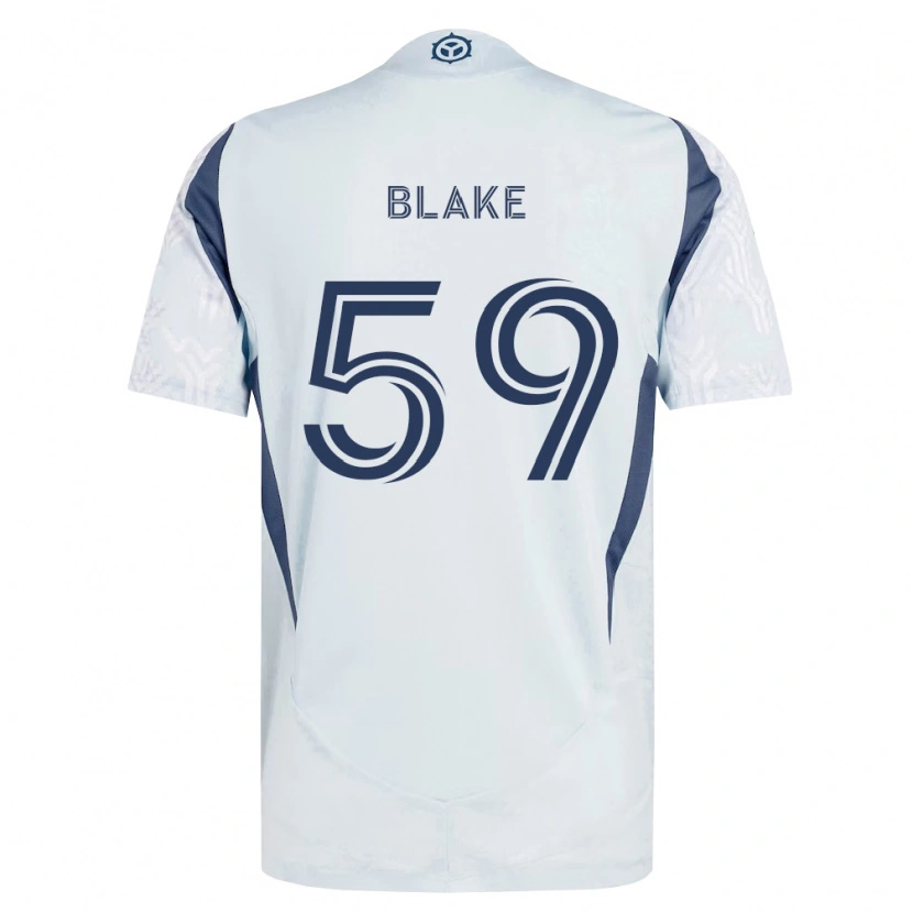 Danxen Kinderen Romain Blake #59 Blauw Grijs Wit Uitshirt Uittenue 2026/27 T-Shirt België