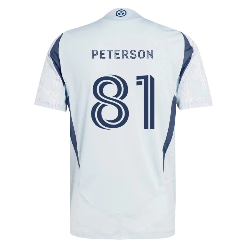 Danxen Kinderen Lukas Peterson #81 Blauw Grijs Wit Uitshirt Uittenue 2026/27 T-Shirt België