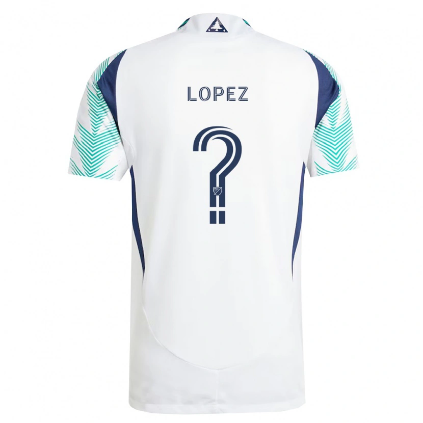 Danxen Kinderen Darwin Lopez #0 Wit Marineblauw Lichtgroen Uitshirt Uittenue 2026/27 T-Shirt België