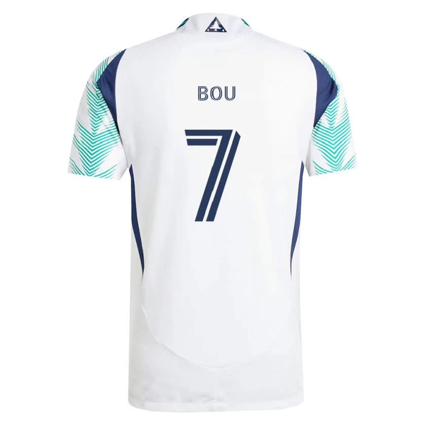 Danxen Kinderen Gustavo Bou #7 Wit Marineblauw Lichtgroen Uitshirt Uittenue 2026/27 T-Shirt België