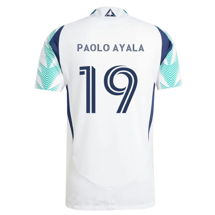 Danxen Kinderen Paolo Ayala #19 Wit Marineblauw Lichtgroen Uitshirt Uittenue 2026/27 T-Shirt België